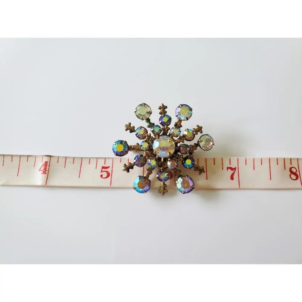 Vintage AB Iridescent Rhinestone Brooch